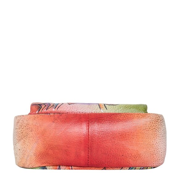 Hand-Painted Leather Crossbody Bag for Women with Abstract Artwork, Sling Bag - Picture 6 of 7